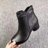Breakj Boots Women's Shoes To Keep Warm 2024 Autumn And Winter Family Wind Side Zipper New Versatile Comfortable Mom Shoes Retro And