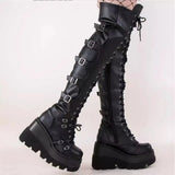 Breakj 9.5Cm Thick Bottom Boots 2025 New Gothic Slope With Knee Boots Female Dark Temperament Hottie