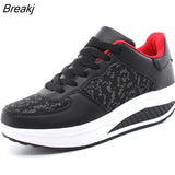 Women Sneakers 2023 Breathable Waterproof Wedges Platform Vulcanize Shoes Woman Spring Luxury Leather Casual Tennis Feminino