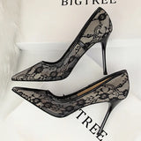 Breakj Sexy Show Thin High Heels Women's Shoes Thin Heel High Heel Shallow Pointed Mesh