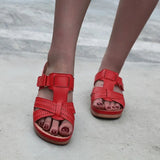 Sandals Women Summer Women Premium Orthopedic Open Toe Sandals Breathable Leather Casual Female Platform Retro