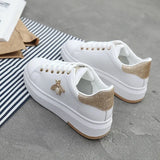 Women Casual Shoes 2022 New Women Sneakers Fashion Breathable PU Leather Platform White Women Shoes Soft Footwears