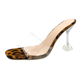 Breakj Crystal And Slippers Women Wear A Word Transparent With Leopards Hate The Sky High Cool Drag