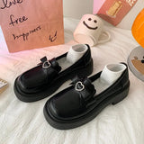 Lolita shoes new sweet bow loafer shoes thick heel platform shoes Japanese soft girl JK uniform shoes college girls women's