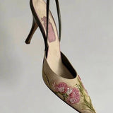 Pointed Thin Heels 2023 New Summer Chinese Style Shallow Hollow Out Single Shoes Women's Head