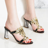 New High-Heeled Diamond Sandals Female Online Celebrities Sexy Fashion With Thick Heels Set With Diamond Sandals For Women To