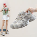 Breakj Korean Platform Dad Shoes Spring 2025 New Street Shot Student Running Sneakers Increase Leisure