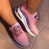 New Sneaker Women Flat Mesh Ladies Lace Up Vulcanized Shoes Casual Breathable Comfort Walking Shoes Female Plus Size