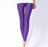 Women Shiny Pant Leggings Hot Selling Leggings Solid Color Fluorescent Spandex Elasticity Casual Trousers Shinny