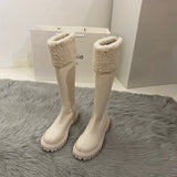 Breakj Brown Long-Heeled Knight Boots Women's Shoes 2025 New Autumn And Winter Plus Velveled Winter Shoes Snow