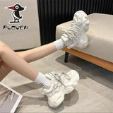 Breakj Broadcast Thick Platform Sports Shoes Female Breathable Net Cloth Dad Shoes Four Seasons Increased Comfortable Student
