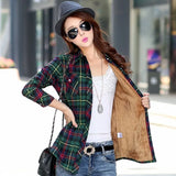 Winter New Arrivals Warm Women Plus Velvet Thicke Plaid Shirt Style Coat Jacket Woman Casual Tops Clothes Female