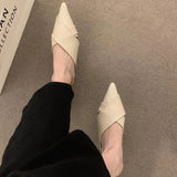 Breakj New Baotou Half Slippers Female Lazy People Wear A Stylish Pointed Muller Shoes Summer Thick Heel
