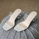 2021 Sandals For Women PVC Slippers Women's Strange Style High-heeled Sandals Transparent Thin Heel Shoes Large