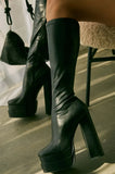 High heels Platform Wedges Women Punk Over the knee Boots Fashion Leather Autumn Winter Chelsea long Boots Chunky