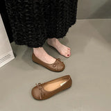 Breeze Gentle Shoes Ladle Shoes French Red Single Shoes Women's 2024 New Summer Pregnant Women Flat-Soled Silver Bean