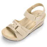 Breakj Thick-Bottomed Velvet Sandals Women Wear Slopes And Large Beach Cool
