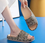 Women Summer Slippers Thick Sole Leopard Fruit Print Indoor Outside Platform Shoes Female Male Fashion Slides Beach