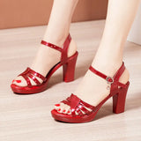 Woman Sexy High Heels Ladies Summer Dress Shoes For Women 2022 Female Leather Platform Wedge Heel Elegant Sandal 32 35 36 37