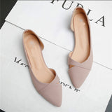 Bird New Fashion Pointed Head Shallow Mouth Side Empty Flat With Flat Bottom Pregnant Women With Versatile Single Shoes Powder Black Work Women's