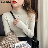Turtleneck Slim Sweater Pullover Women Autumn winter Casual long Sleeve Sweater For women Female Chic Jumpers