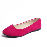 Spring Autumn Women Shoes Flock Flats Comfortable Flat Shoes Women Flats Loafers Shallow Slip on Shoes Red Black Plus