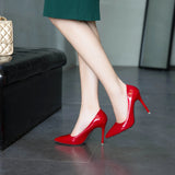 Breakj 2025 New Sharp-Cut Patent Leather Solid Color Bag Head Pedal Shallow High Heels Commuting Interview French