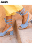 Heels for Women High Heel Sexy Fish Mouth Fashion Sandals 2023 Summer Footwear Cross Straps Suede Women's Shoes Pumps