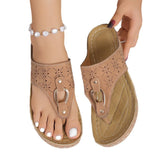 Flat-Soled Slippers Women's 2024 New Fashionable Slope Heel Herringbone