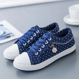 Women Denim Canvas Flats Casual Vulcanized Female Fashion Summer Lace-up Sneakers Ladies Chain Metal Platform Comfort