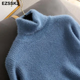 autumn winter oversize turtlenect thick wool cashmere sweater pullovers women long sleeve female casual big sweater