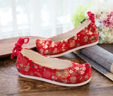 Breakj Shoes, Hanfu Shoes, Brocade Pomegranate Flower Jacquard, Ancient Women's Single