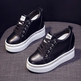 white Shallow Mouth Women Sports Shoes Casual Wedge Women Vulcanized Shoes Outdoor Wedge Shoe Women Platform