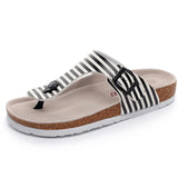 Women Cork Slippers PU Leather Woman Sandals Fashion Flip Flops For Women Mule Clogs Slippers Female