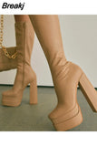High Heeled Women Over The Knee High Boots Brand Design 2023 Winter Fashion Sexy Elegant Walking Comfy Women