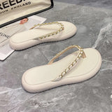 Women Wearing Flip-Flops In 2024, The New Summer Fashion Flat-Soled, Simple, Thick-Soled Sandals, Beach Casual