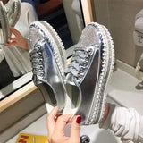 Womens Loafers Shoes Female Footwear Clogs Platform Casual Sneaker Crystal Round Toe Modis Slip-on Big Size Dress New Creepers