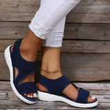 2022 Summer Women Shoe Peep Toe Breathable Mesh Shoes Casual Sandals Ladies Solid Color Wedge Shoes Sexy Plus Size