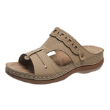Breakj Women's Shoes And Slippers Wear 2025 Summer New Wish Fashion Round Head Comfortable Cool Stepping Line Casual