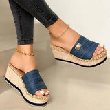 Women Sandals Wedges Heels Sandals Slip-On Platform Sandalias With High Heels Chaussure Femme Comfy Summer Shoes Women