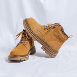 Breakj Boomen British Mid Side Side Zipper Workshoes Fashion Fall Winter Pigskin Rhubarb Boots