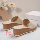Breakj Size Slippers Women's Spring / Summer 2024 Women's Shoes Thick Round Head Flat Fish Mouth Slippers Casual