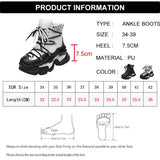Cross Lace Up Chunky Boots Women 2023 Fashion Platform Motorcycle Boots Woman Autumn Winter Thick Bottom Gothic