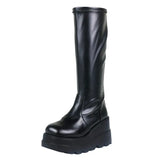 New Punk Women Boots Hot High Heels Big Size 43 Gothic Style Thick Bottom Wedges Shoes Fashion Ankle Boots Woman Pumps