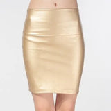 Skirts Women Pencil Skirt Pu Leather High Waist Party Female Sexy Short Woman Bodycon Saias Feminina 20 Candy Colors