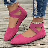 Breakj Summer New Shallow Mouth Tight Strap Round Head Women's Shoes Flat Floor Dance Mother Single Shoe