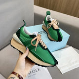 Platform Casual Running Shoes Women Flat Mixed Color Lace Up Patchwork Sneakers Outdoor Walk Tennis Shoes Zapatillas