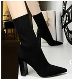 Sock Boots Knitting Stretch Boots High Heels for Women Fashion Shoes 2022 Spring Autumn Ankle Boots Female Size