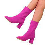 Boots Women's 2025 New Autumn/Winter Head Flying Weaving Size Size Women's Boots Coarse High Hedley Slim