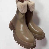 Breakj Brown Long-Heeled Knight Boots Women's Shoes 2025 New Autumn And Winter Plus Velveled Winter Shoes Snow